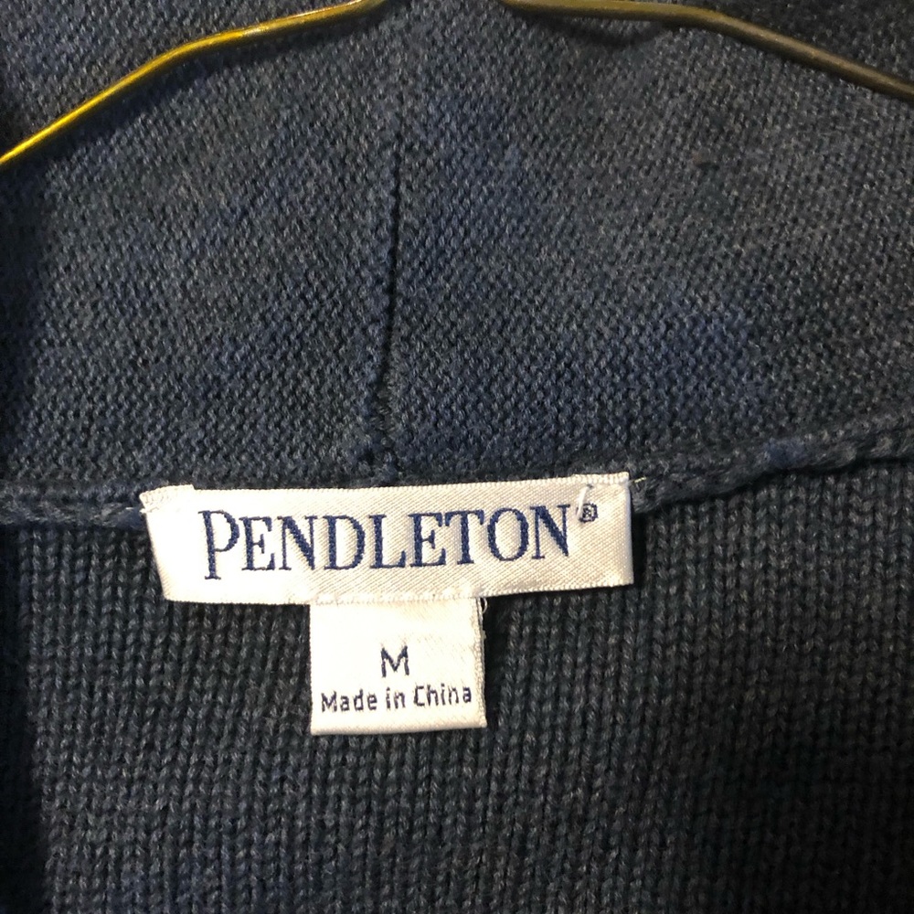 Pendleton blue cotton sweater with embroidery